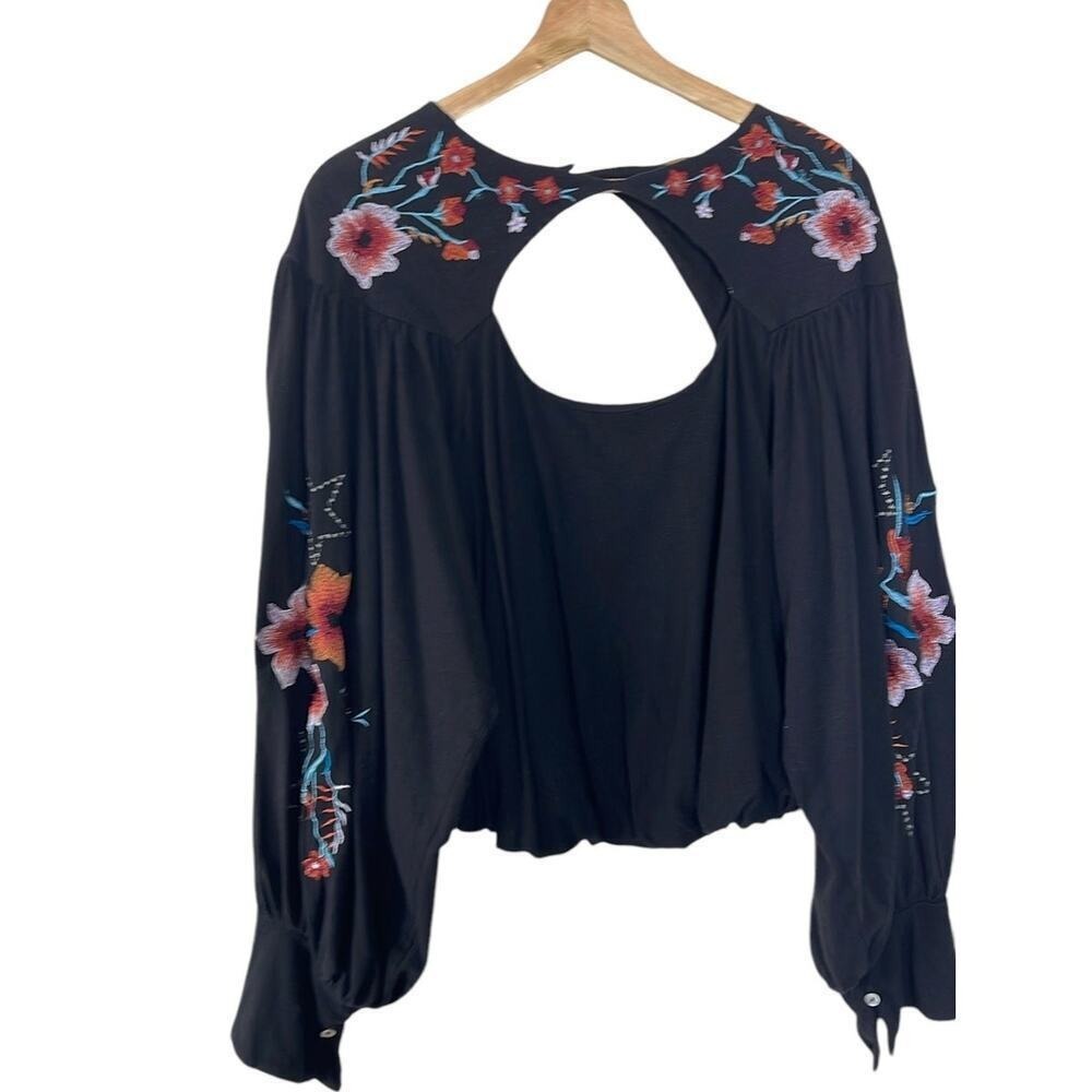 Free People Lita Floral Embroidered Blouse Top‎ Size S/P